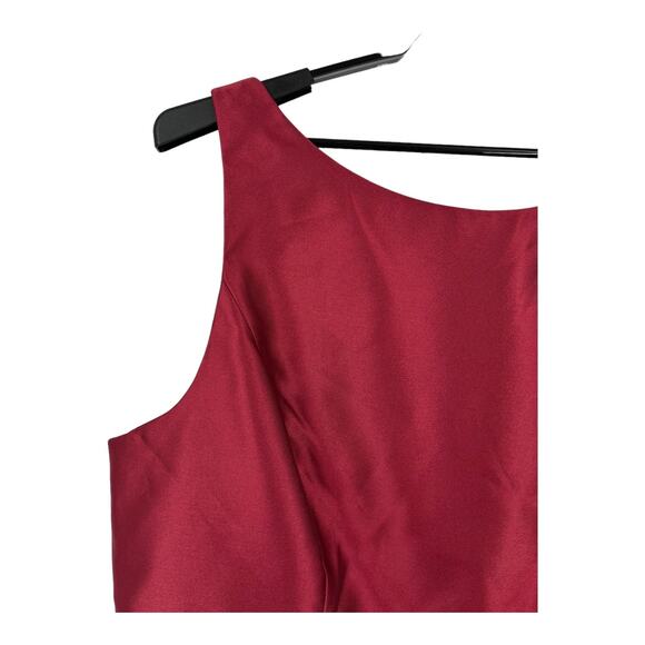 Alfred Sung dress burgundy D697w high low cocktail size 22W - Picture 4 of 8